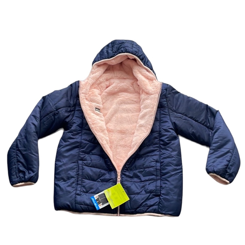 Eddie Bauer- Girls’ Faux Fur Reversible Winter Jacket